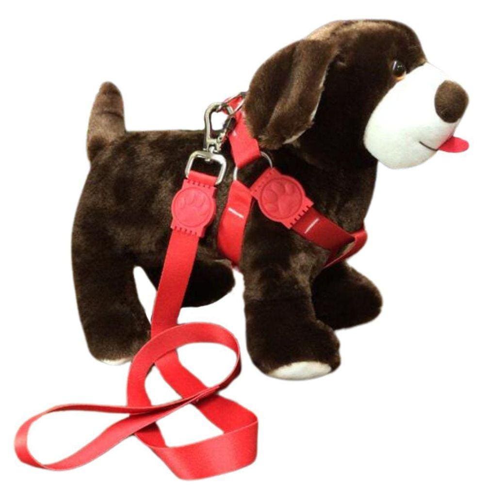 Peitoral Americano Premium Seda Cores Lisas p/ Cachorro - 25mm Vermelho Nº 4 | Nicapet