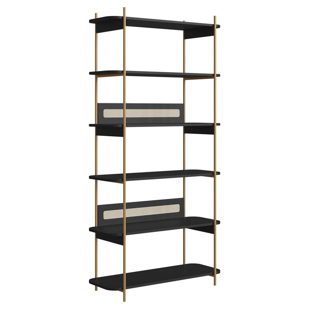 Estante 180 CM 6 Prateleiras Pes Metal Oslo 28965 Nero Artesano