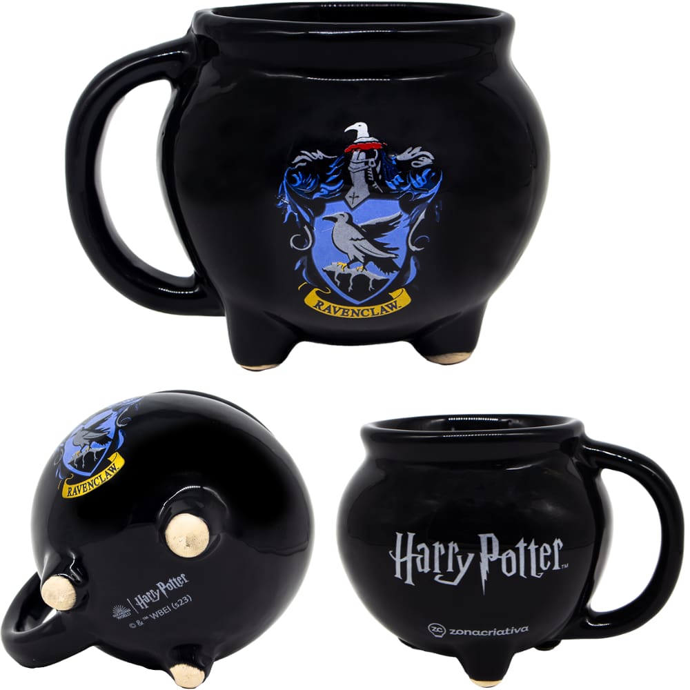 Caneca 3D Caldeirão Corvinal Ravenclaw Porcelana 500ml Oficial Harry Potter