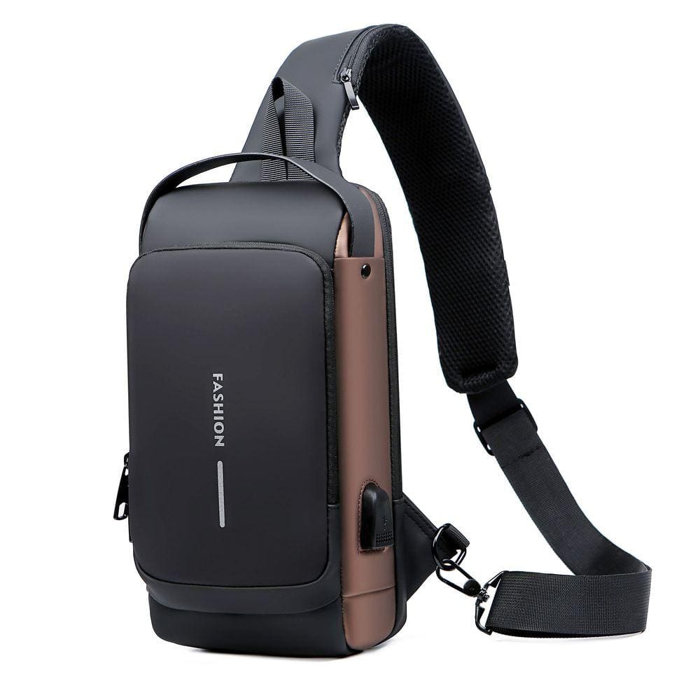 Bolsa Transversal Crossbody com Cadeado e Saída USB