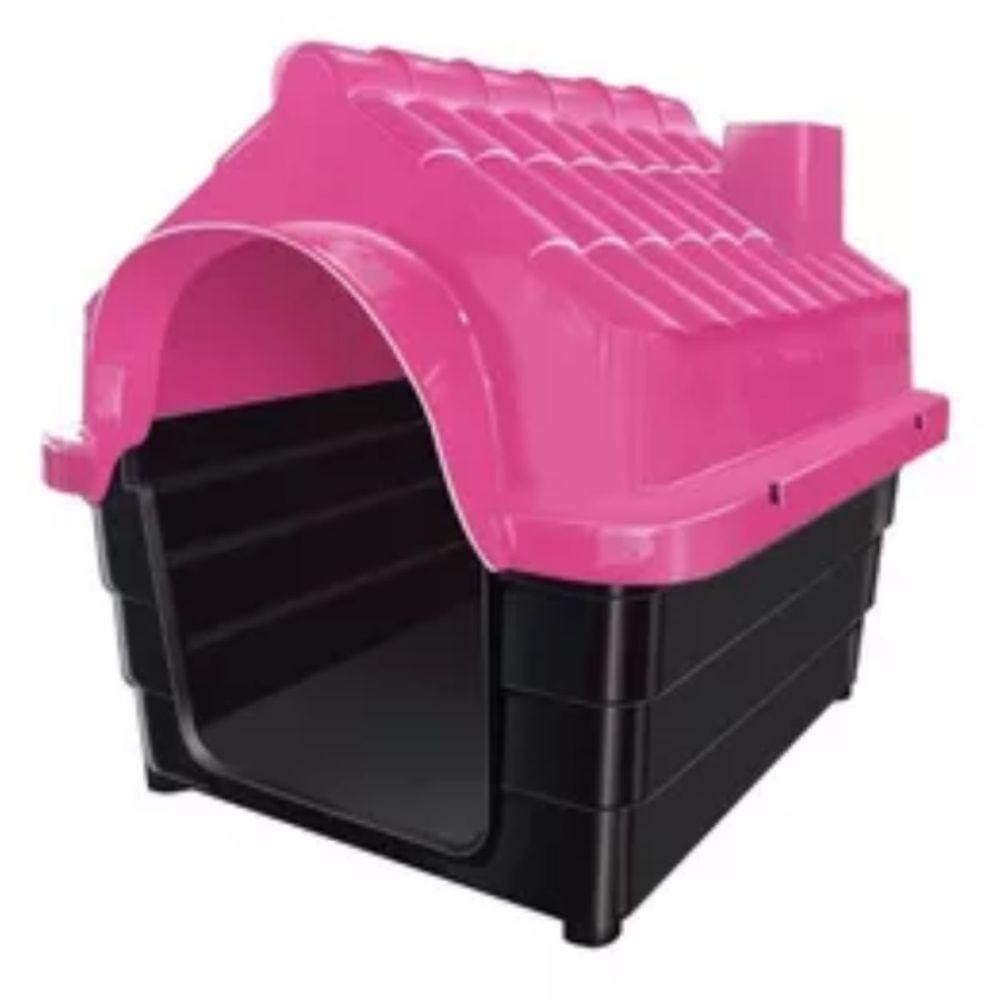 Casinha Cachorro Plástica Desmontável N4 Porte Grande Rosa