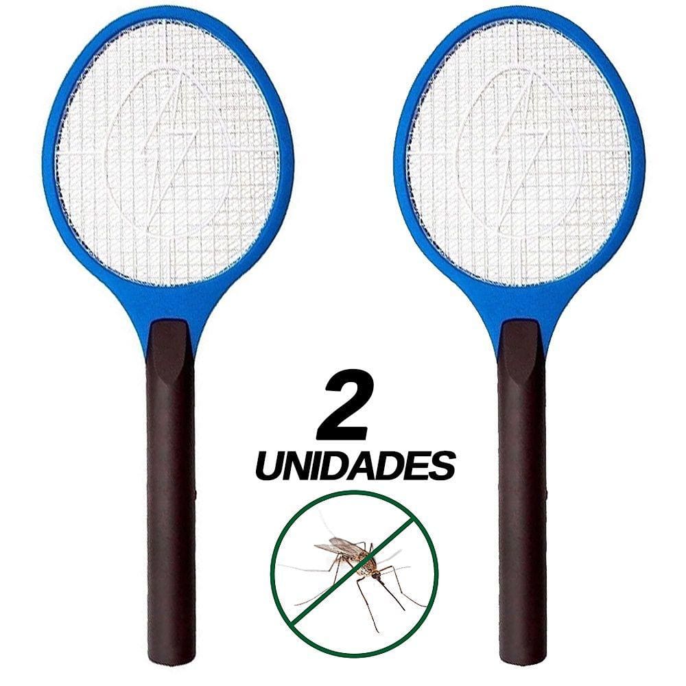 Kit 2 Raquete Elétrica Mata Mosquitos Moscas Pernilongos Insetos Pilha AA - Starfer