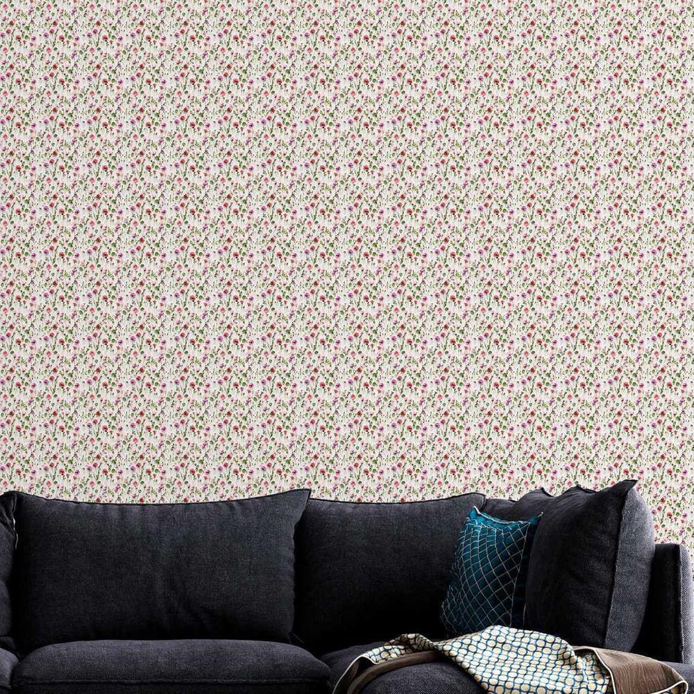 Papel de parede Auto Colante Floral primavera rosa delicado decorado Lavavel quarto cozinha 6m