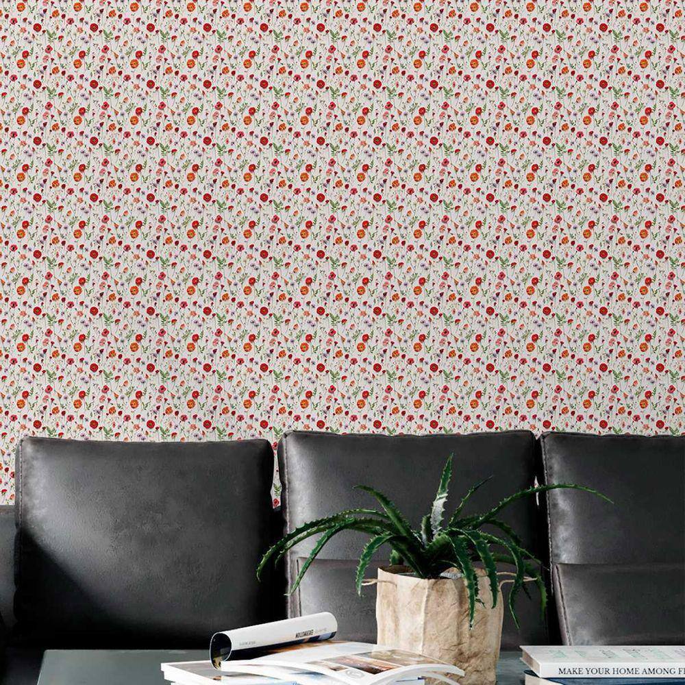 Papel de parede Lavável Floral rosa delicado natural decorativo vinílico quarto sala cozinha 12m