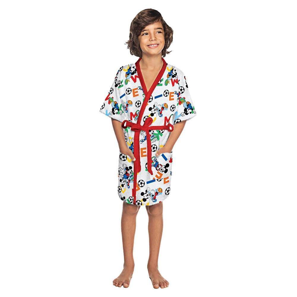 Roupao Felpudo Infantil Quimono Estampado Mickey Pp Lepper