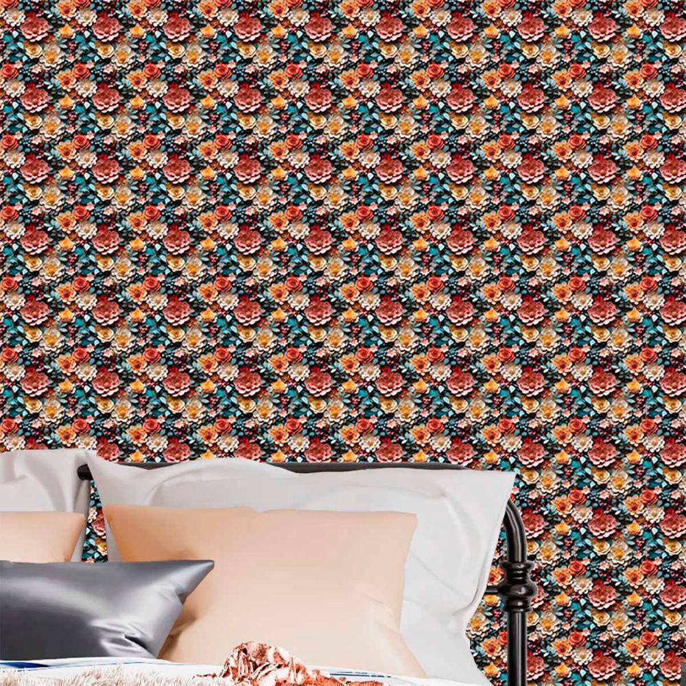Papel de parede Lavável Floral delicado natureza coloridadecorativaquarto sala cozinha 18m