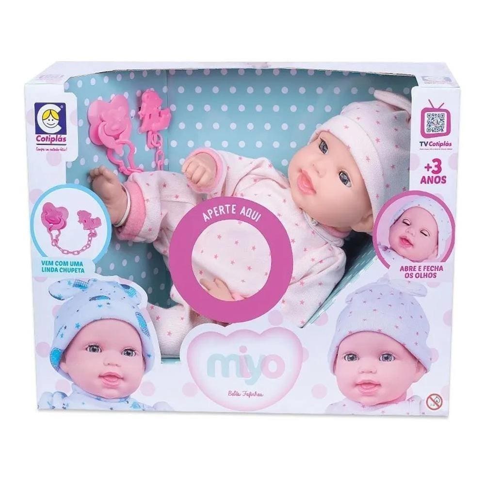 Boneca Miyo Com Som De Bebê Abre Fecha Olho  2392 Cotiplas