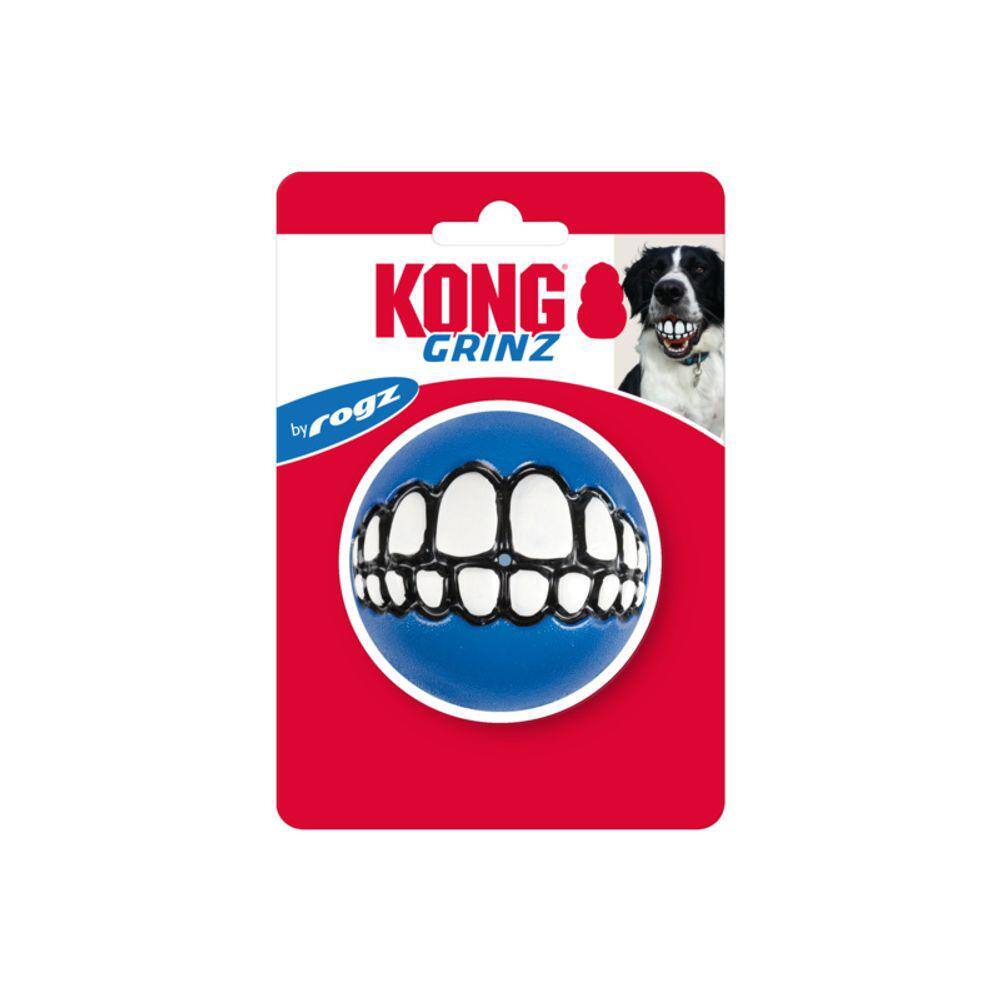 Brinquedo Interativo Kong Grinz By Rogz Bola Flutuante Recheavel Para Cachorro Medio - AZUL