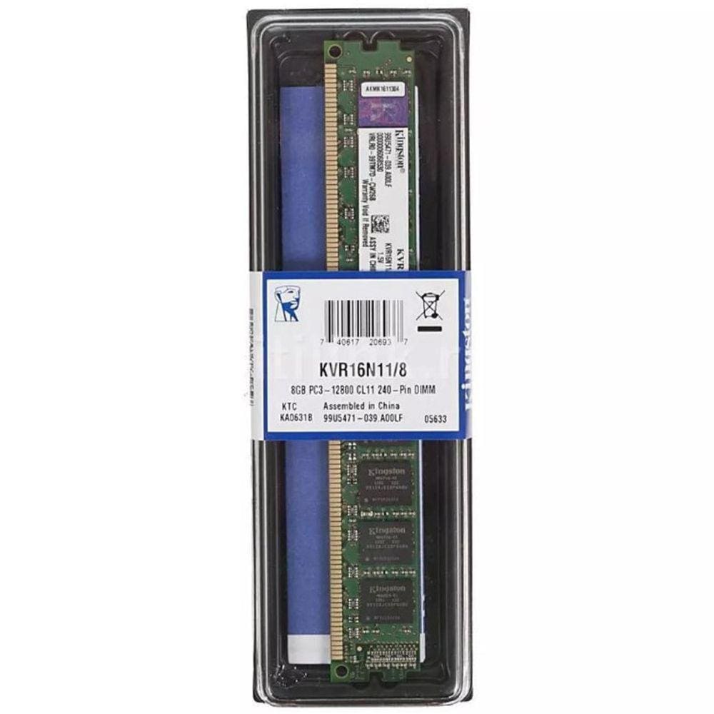 Memória Kingston 8GB 1600Mhz DDR3 - KVR16N11/8
