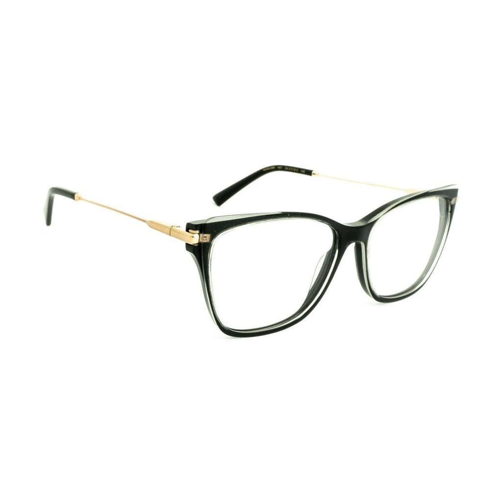 Óculos Receituário Feminino Preto Acetato - Hastes Douradas - Tamanho M