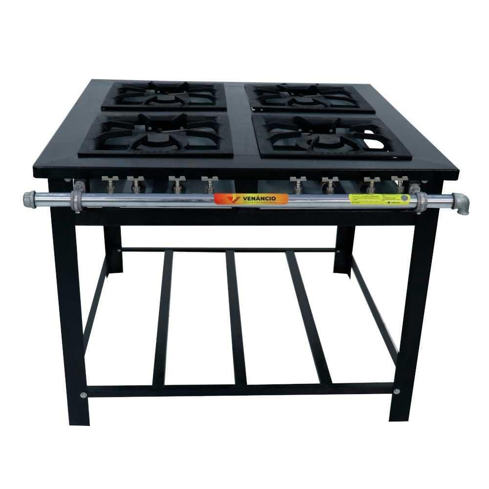 Fogão a Gás Industrial Maxi 4 Queimadores Duplos M4 - Venâncio