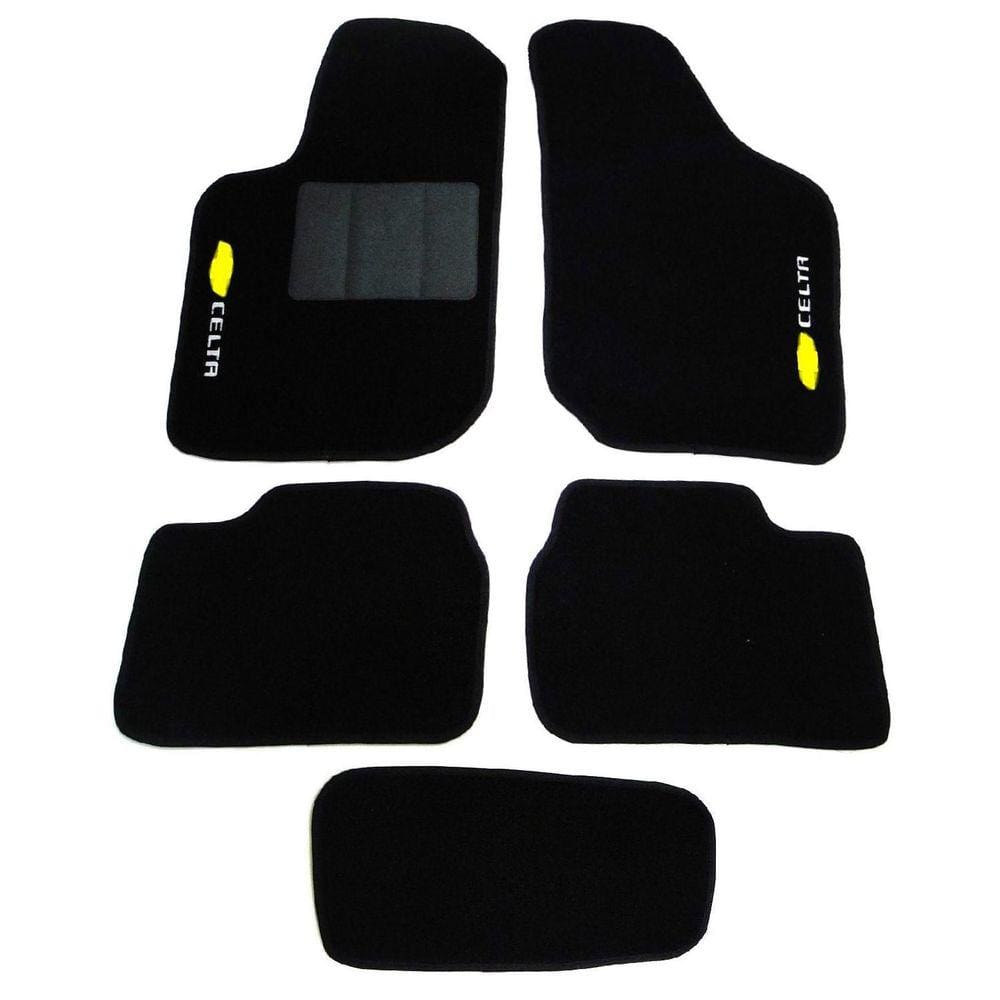 Tapete Automotivo Celta Carpete Preto - 5 Peças | Tapecars
