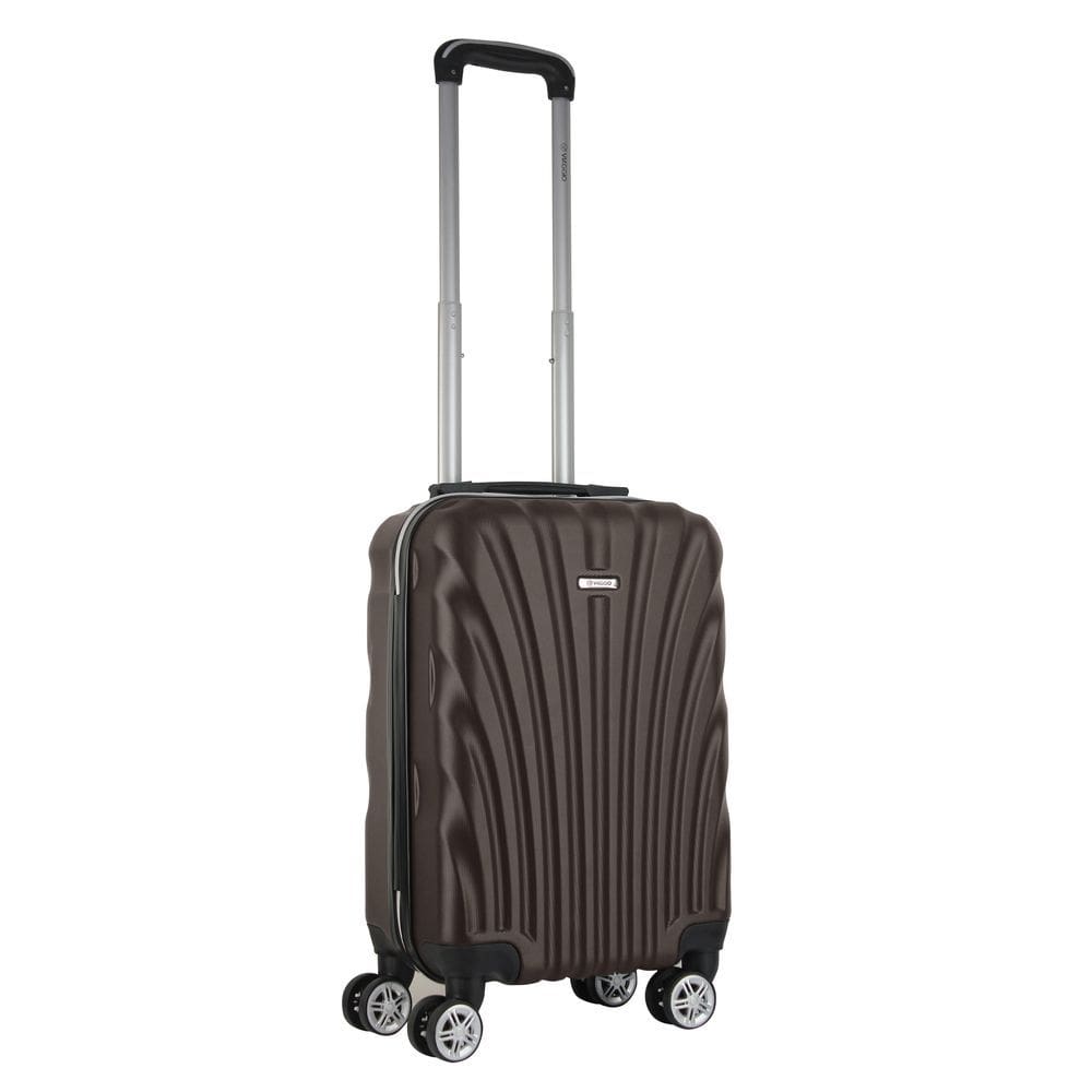 Mala de Bordo Abs para Viagem Viaggio Via-1922 Cadeado Embutido Rodas Duplas Giro 360 Marrom