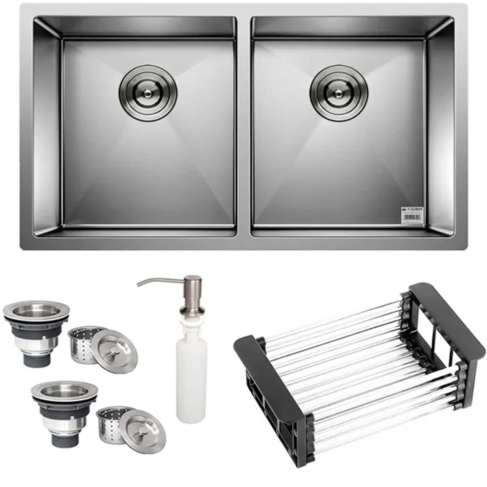 Cuba Dupla Quadrada Inox 304 Gourmet 9040 Assimétrica com Acessórios- EC049