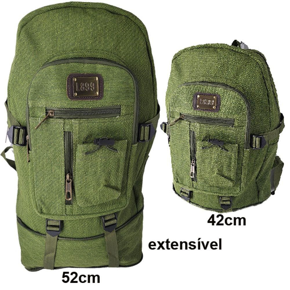 Mochila De Lona Extensível Verde Militar c1198