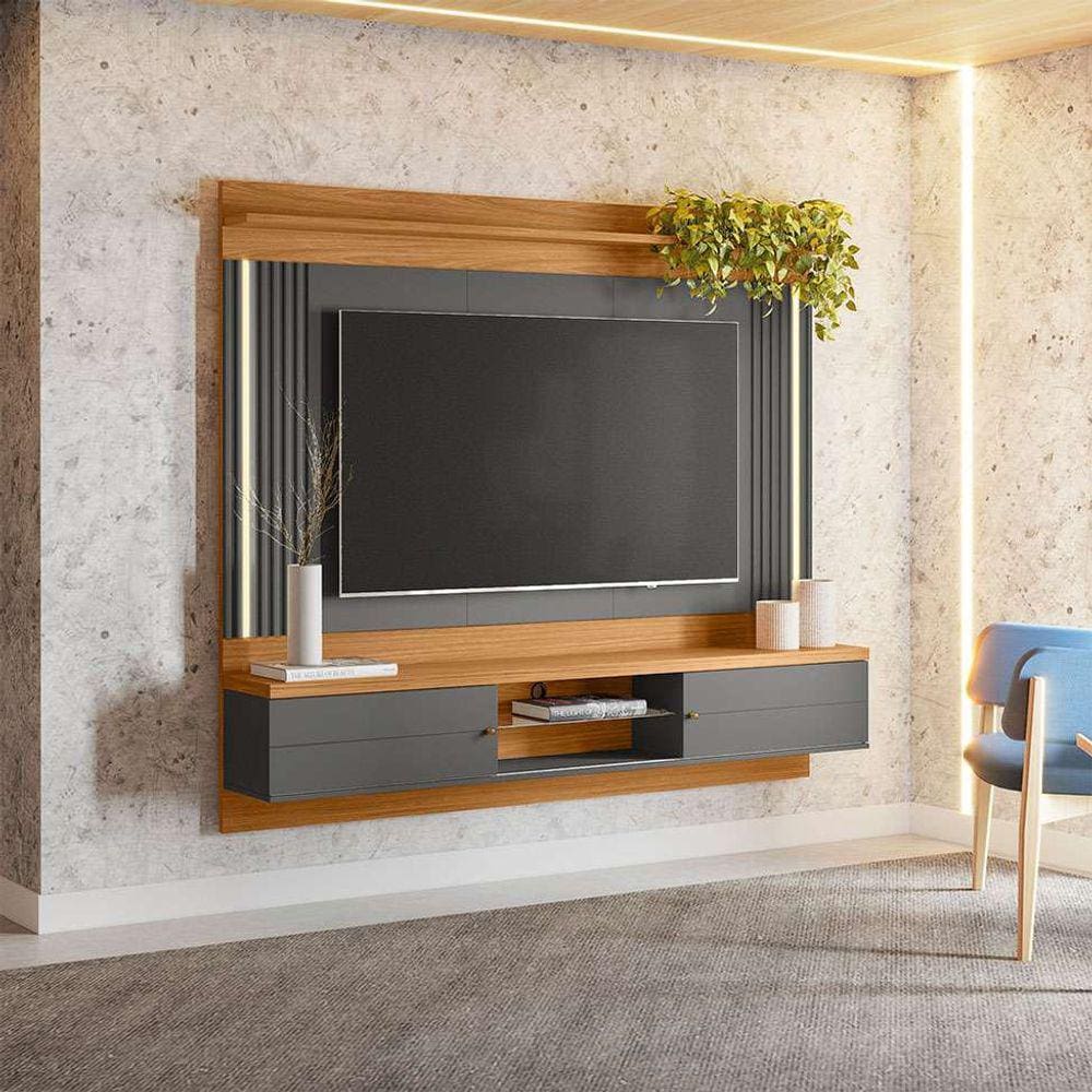 painel para tv até 75 polegadas barcelona com led 2 pt nature e 200 cm