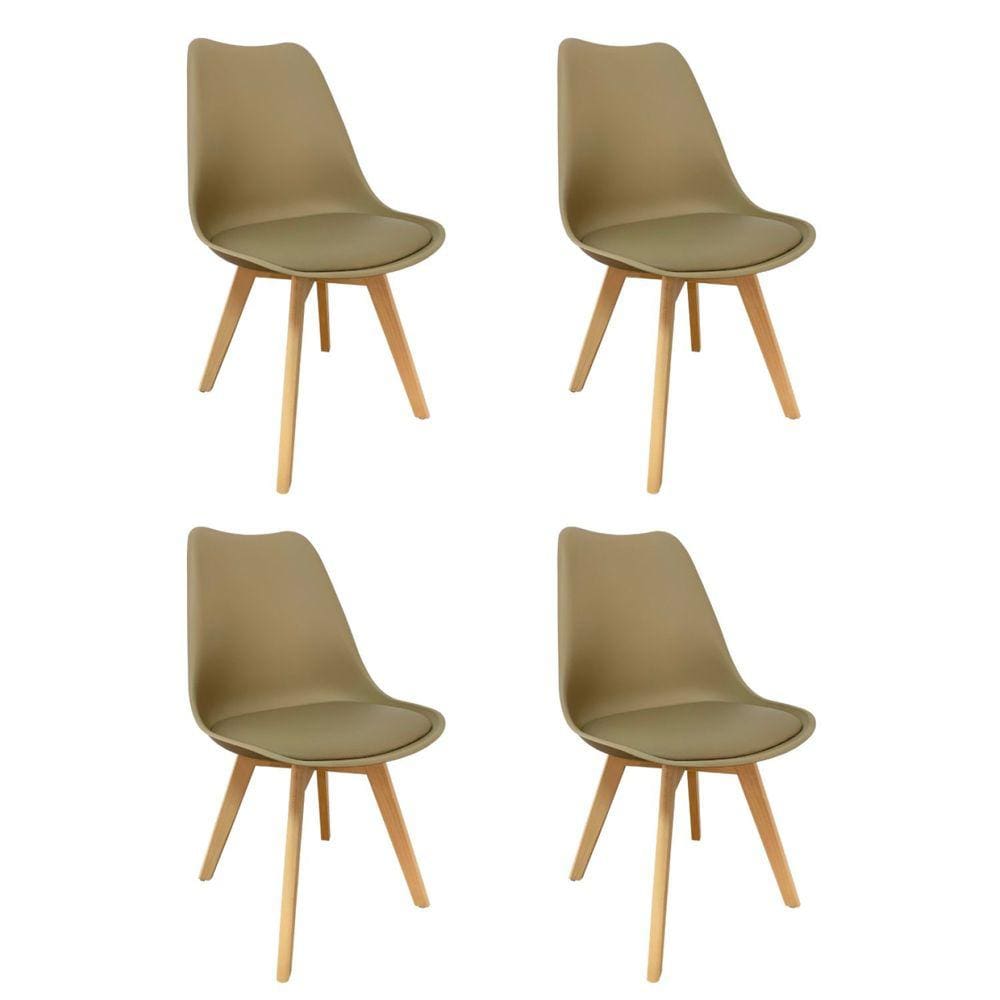 Kit 4 Cadeiras para Sala de Jantar Siena Cinza