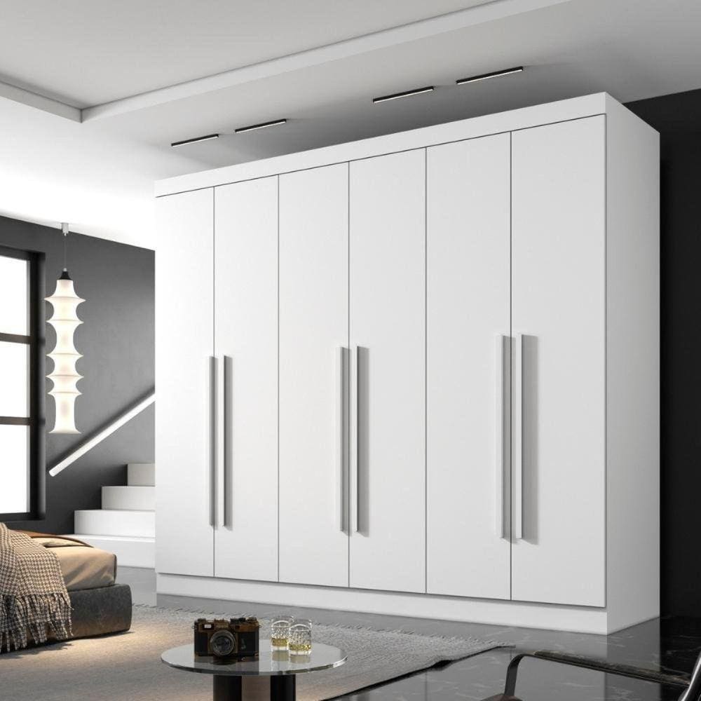 Guarda Roupa Casal 6 Portas 6 Gavetas Olímpia Branco Neve