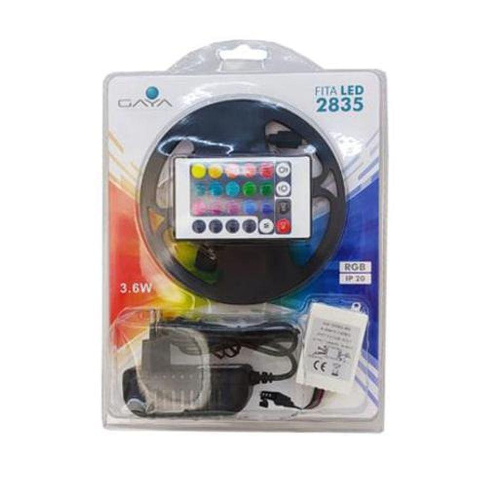 Fita Led Rgb 2835 3.6W 12V Ip20 Completa Com 5 Metros Gaya