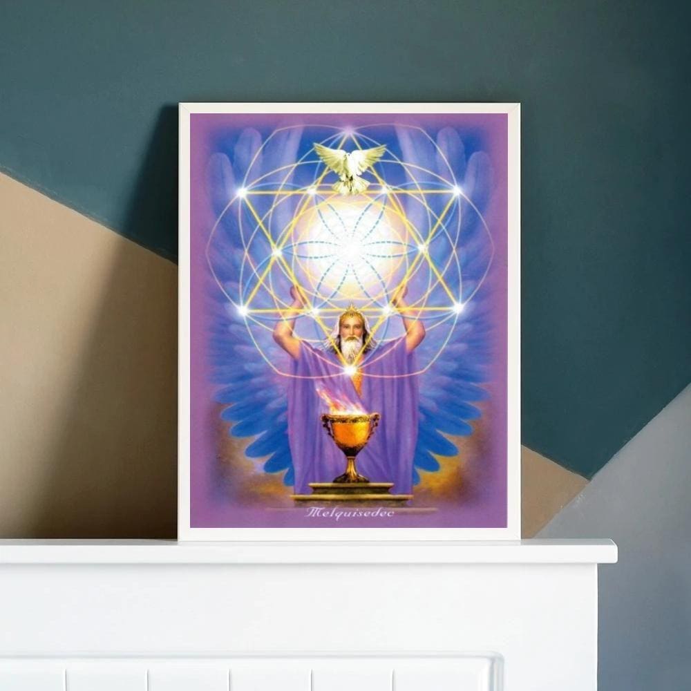 Quadro Melquisedec - O Rei do Mundo 45x34cm | Moldura Branca