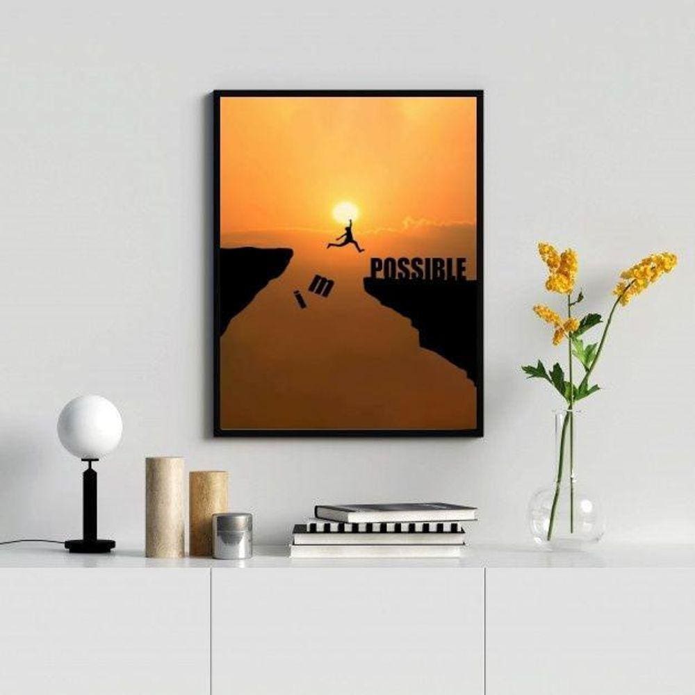Quadro Motivacional 24x18cm - Vidro e Moldura Branca