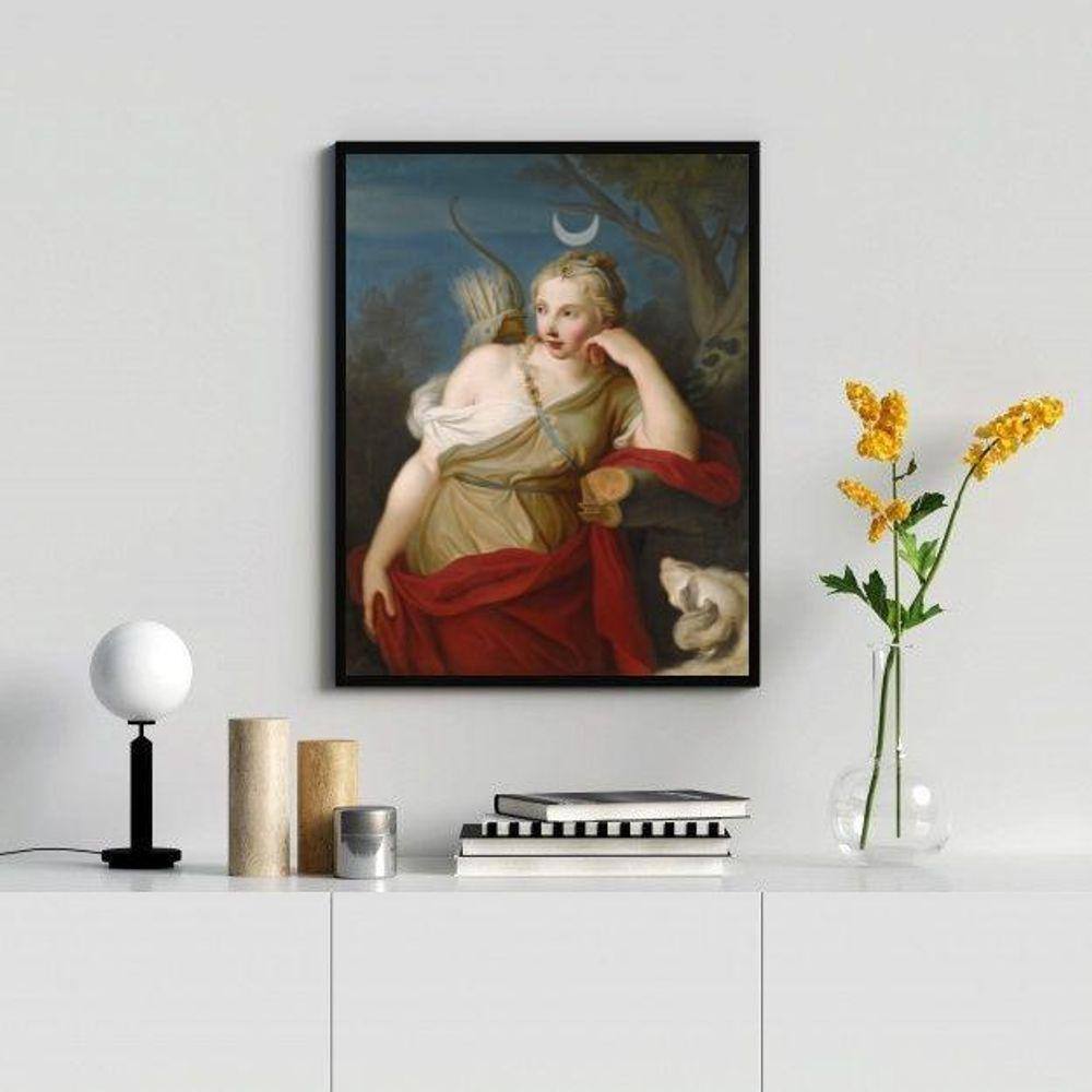 Quadro Decorativo Artemis 45x34cm com Vidro - Madeira Preta
