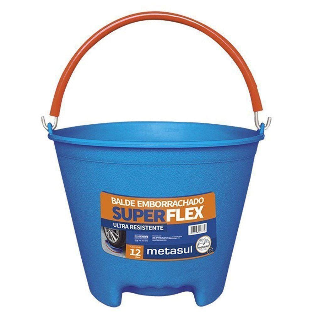 Balde Emborrachado Superflex Com Capacidade De 12 Litros - Metasul