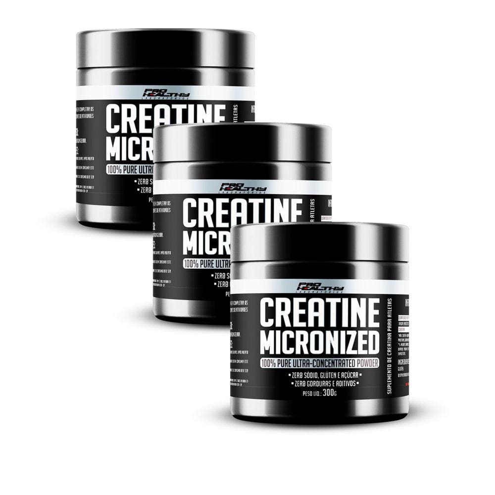 Creatina Micronizada - 3x Potes de 300g - Pro Healthy