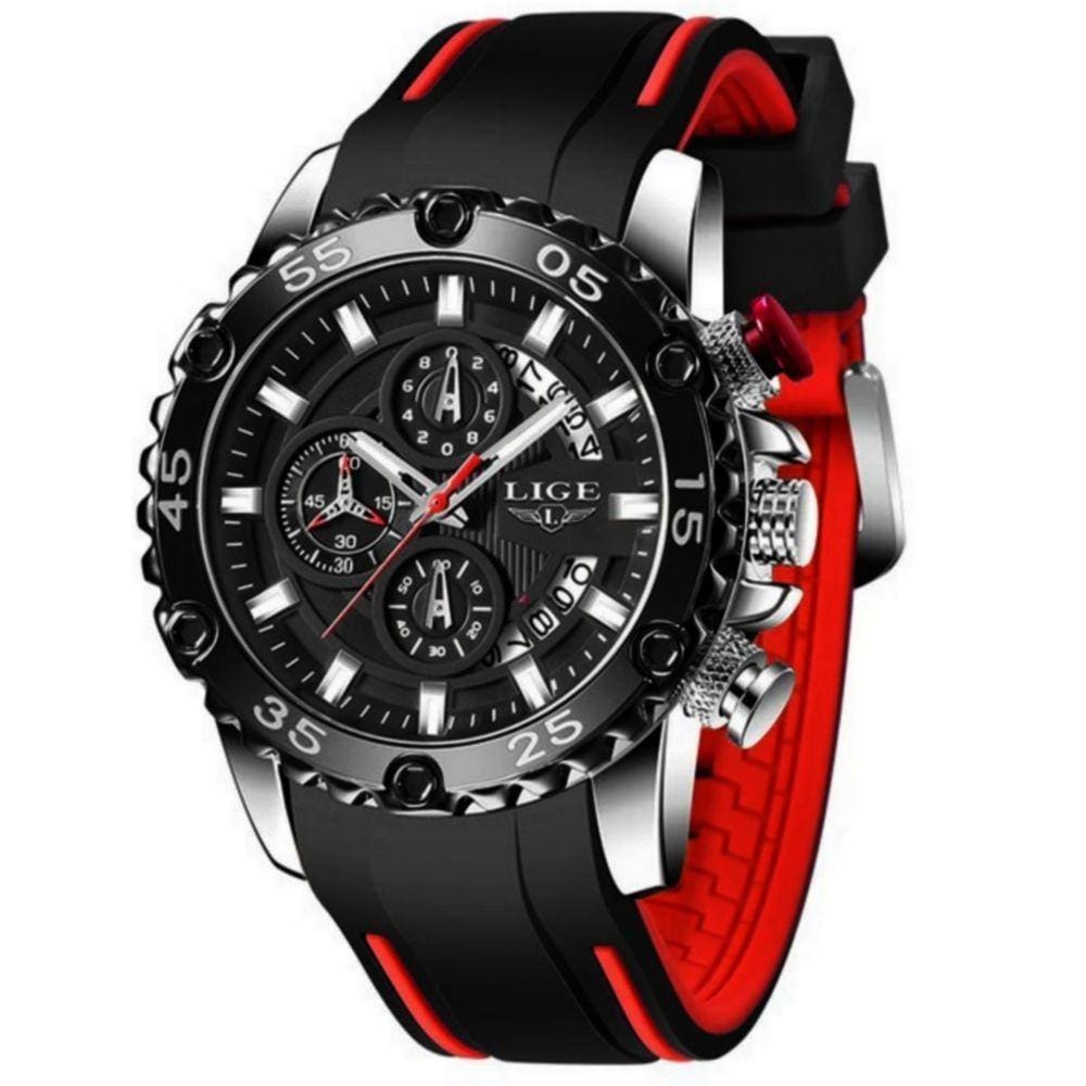 Relógio Masculino Pulseira De Silicone Esportivo De Quartzo Prata