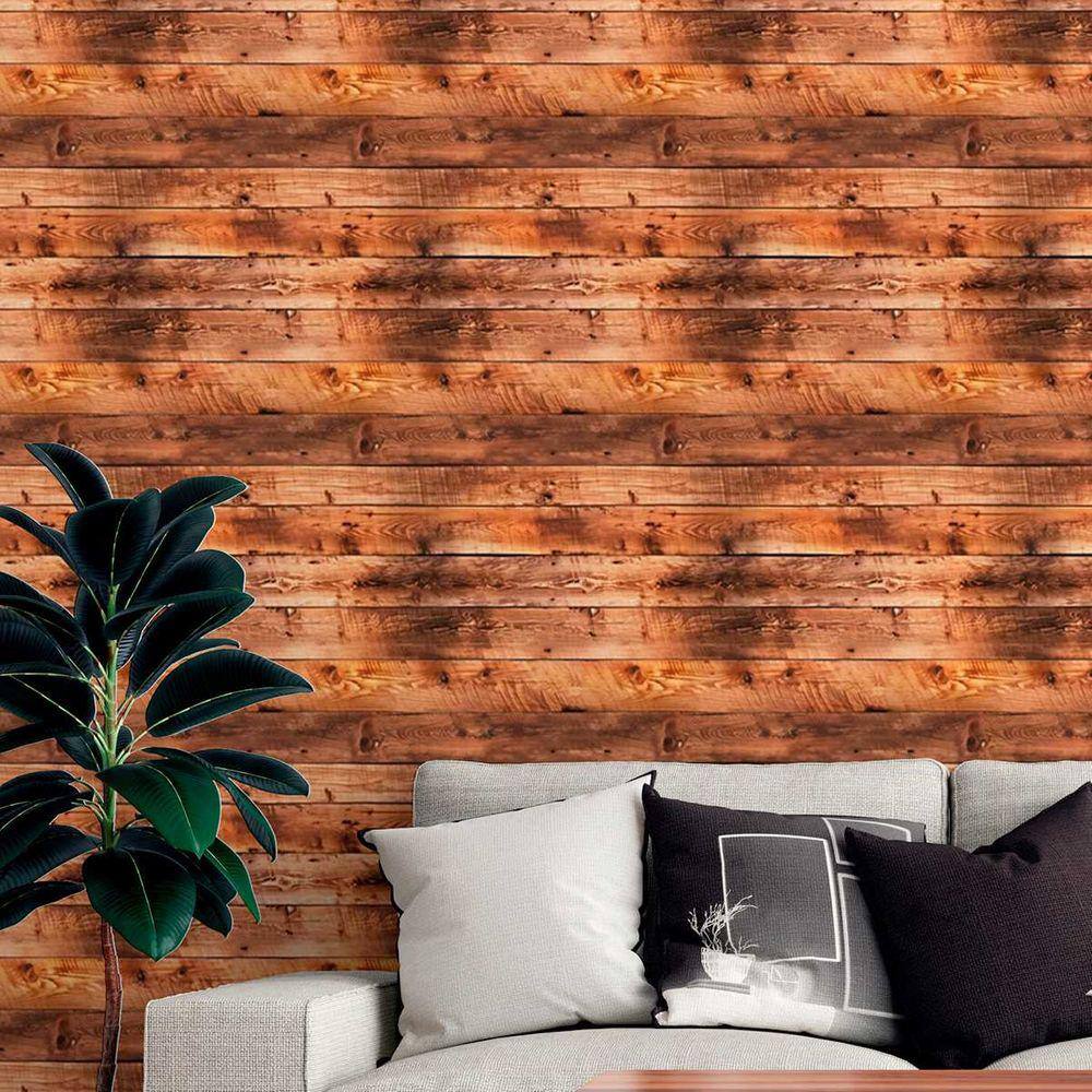 Papel de Parede Auto Colante Madeira Clara demolição rústica Lavavel Decorado Sala Cozinha 6m
