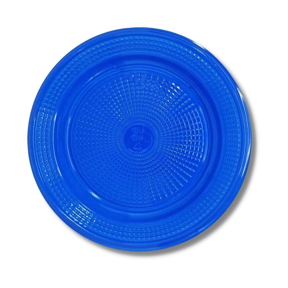 Prato Raso Descartável Azul 15Cm Churrasco Sobremesa C/ 1000