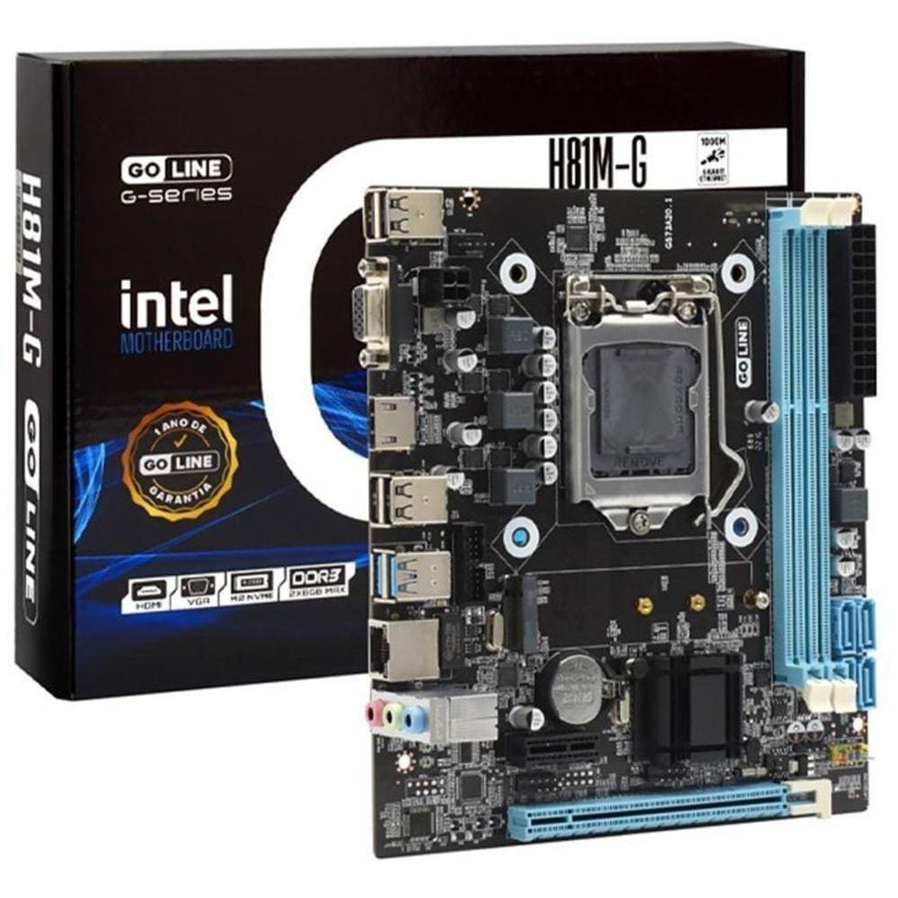 Placa Mae 1150 Goline H81m G2 Ddr3 Vga Hdmi M 2 Nvme
