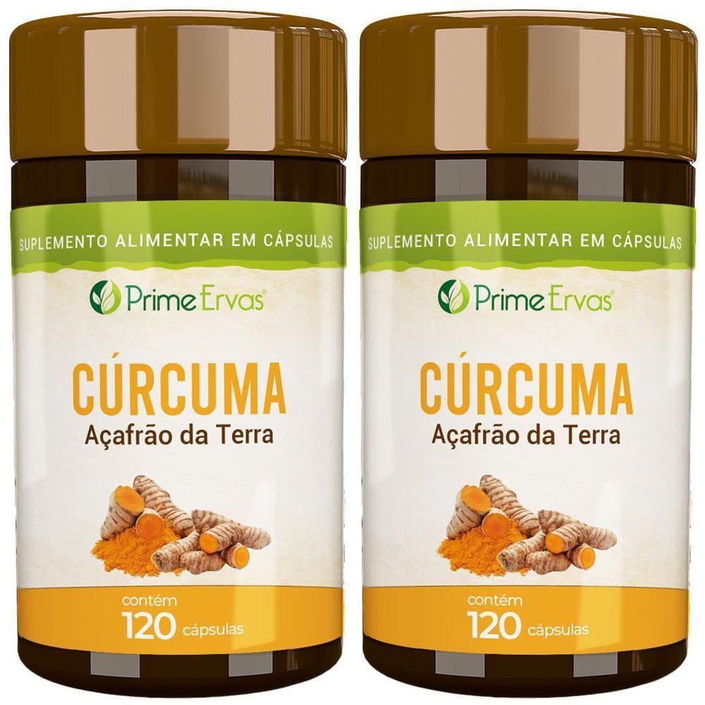 Kit 2X Cúrcuma Longa Açafrão Da Terra 120 Cápsulas De 500Mg