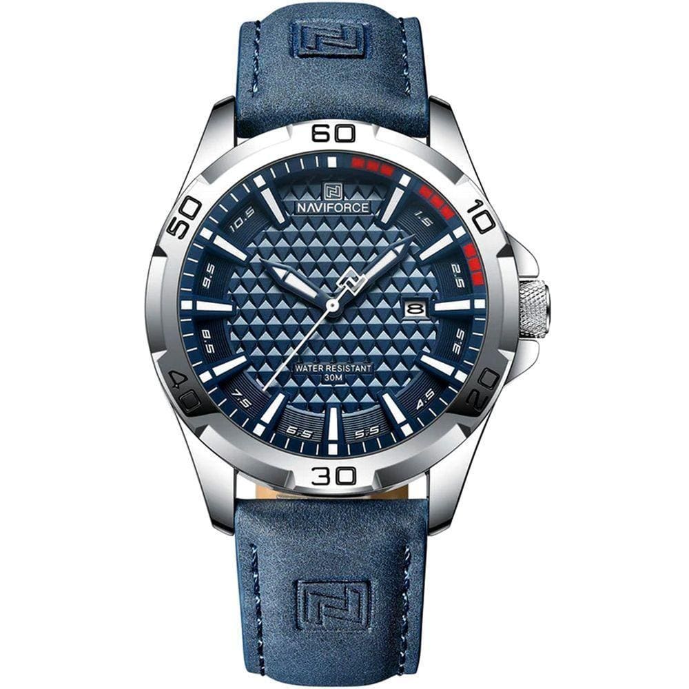 Relógio Masculino Pulseira De Couro Quarzto Azul