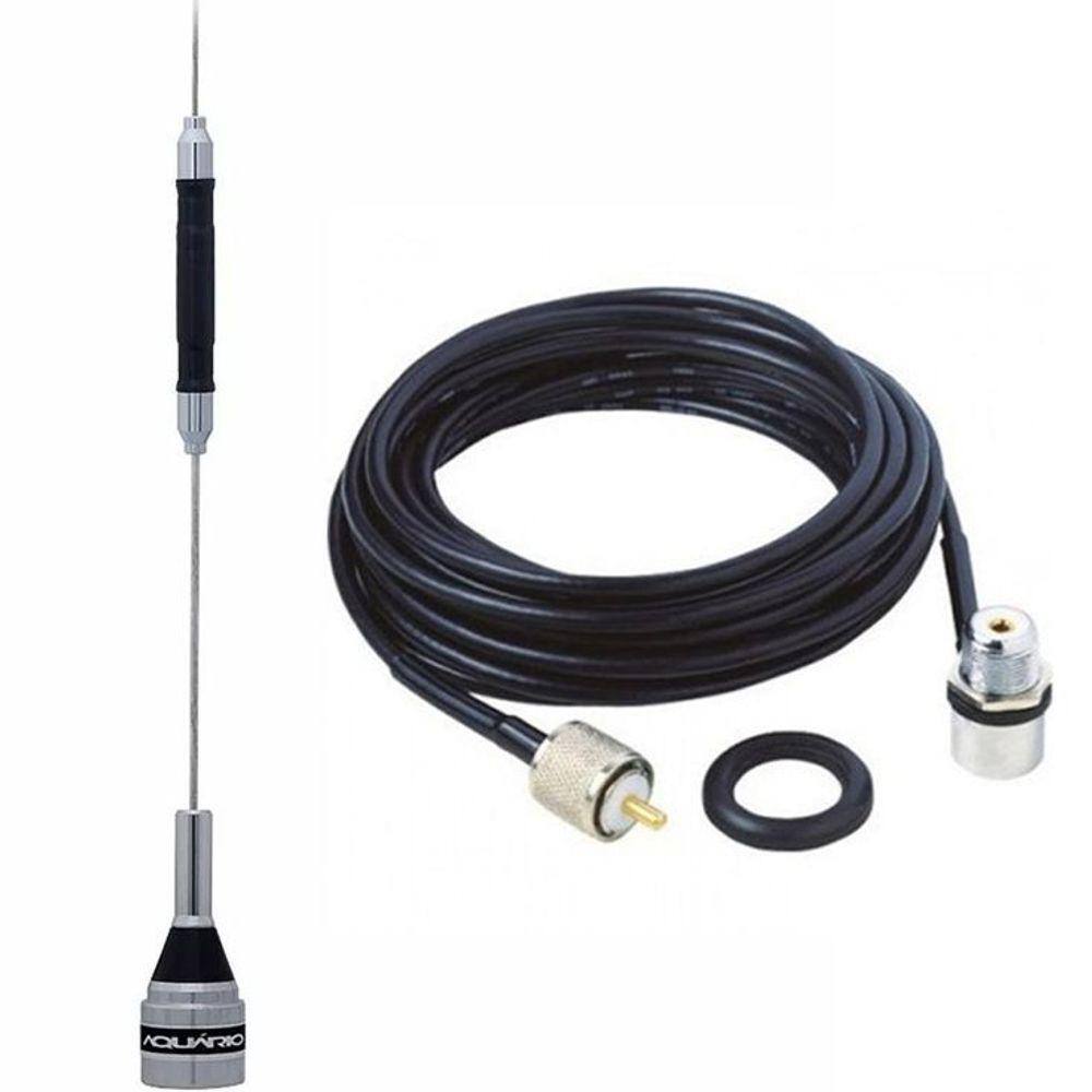 Antena Móvel Px Bobina Central 67cm B-2050 Cabo Coaxial C/ Conectores 3,5 Metros