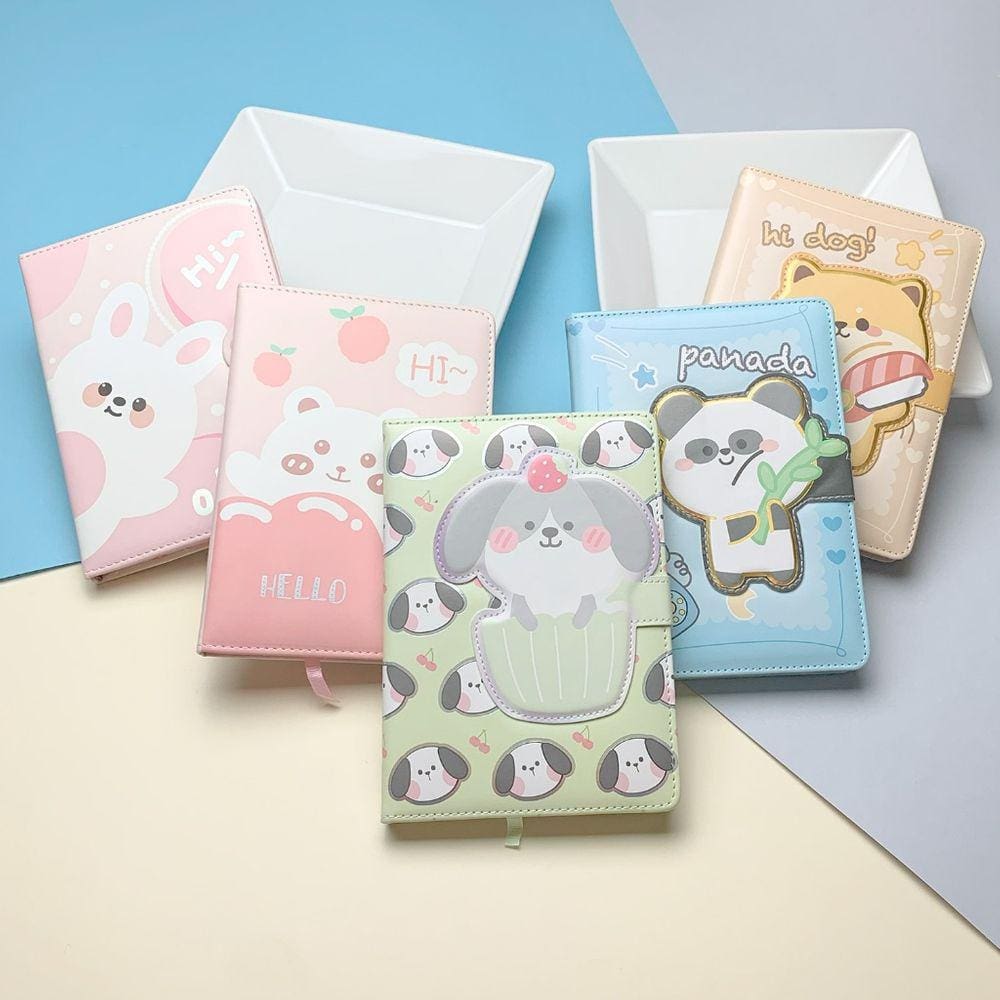 Caderno Luxo Animais Fofo Papelaria Kawaii