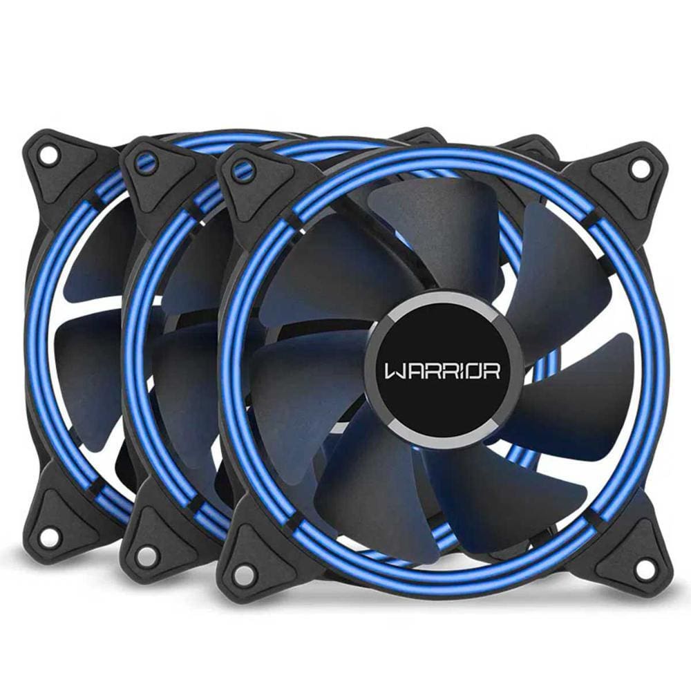 Kit 3 Coolers 120mm Multilaser Warrior Harb - LED Azul - GA193