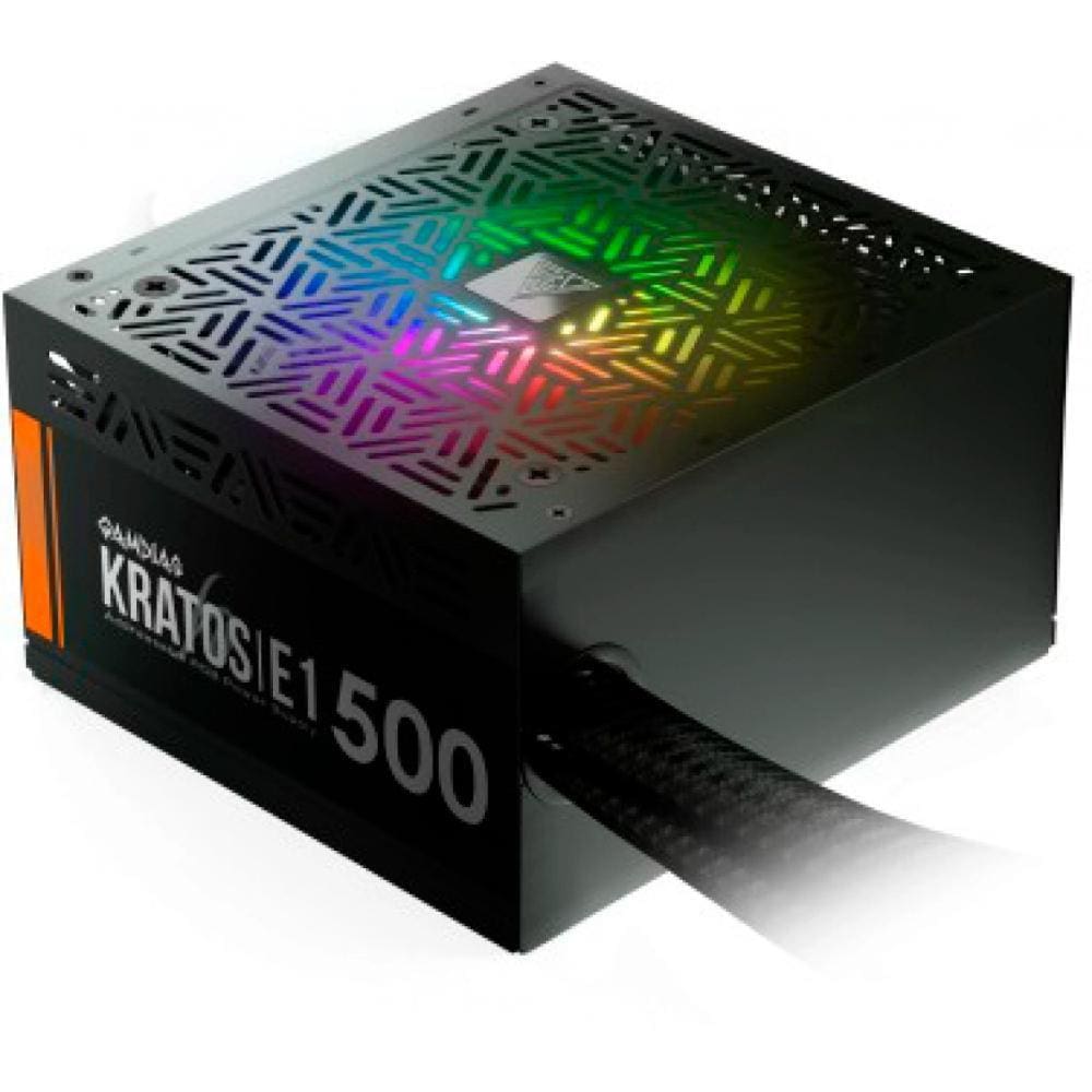 Fonte 500W Gamdias Kratos - RGB - Eficiência 80% - 80 PLUS® White - E1-500W