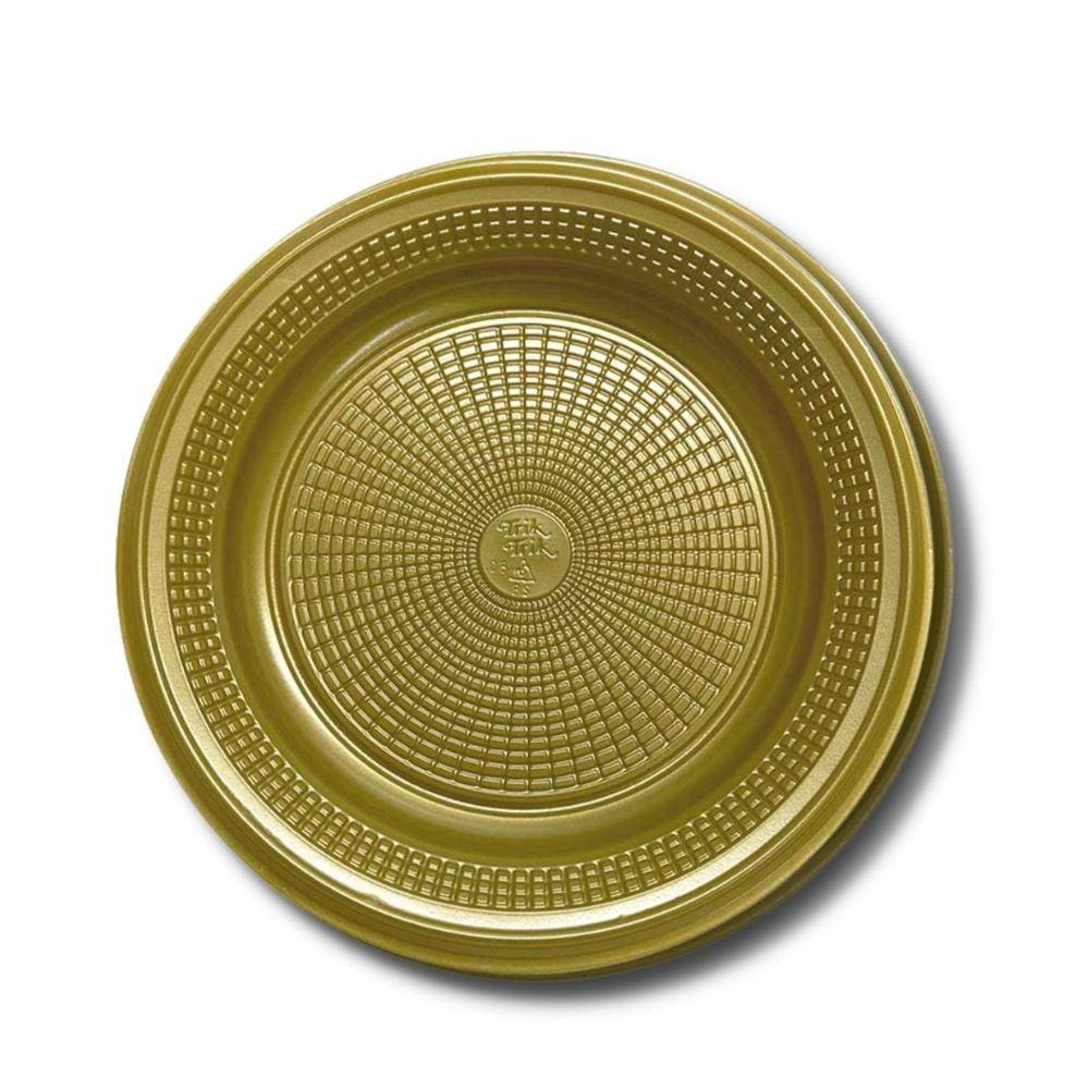 Prato  Descartavel (18 Cm.) Dourado C/ 10