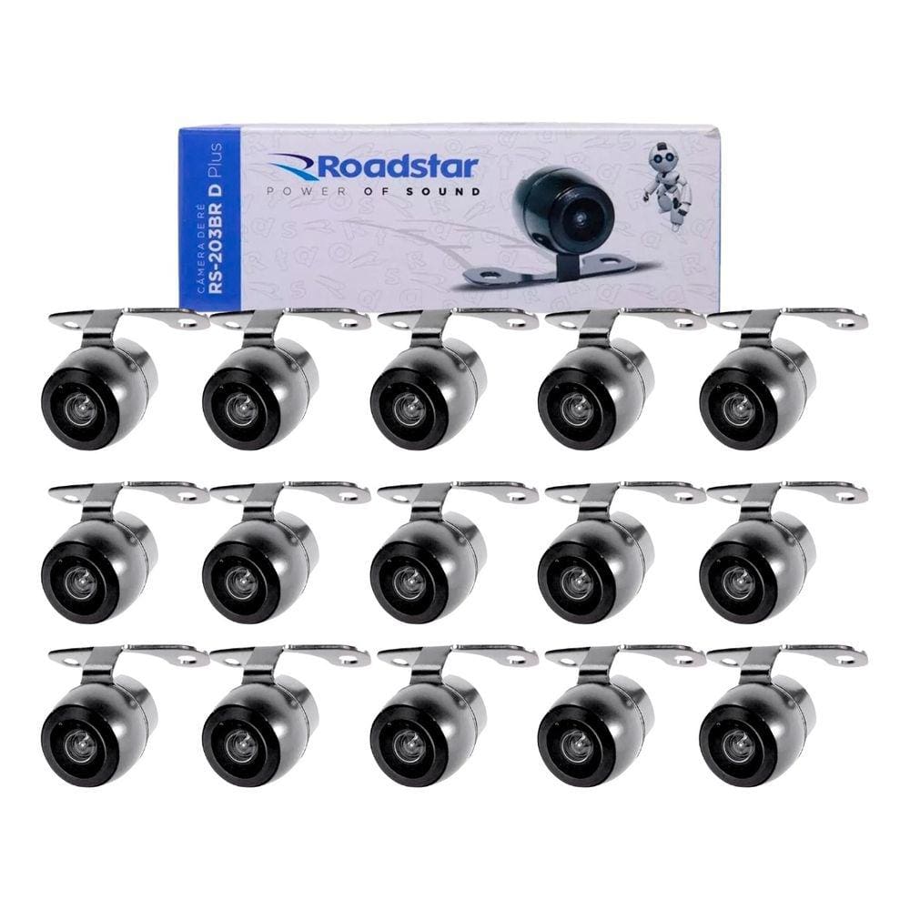Kit 15 Câmeras De Ré Roadstar Dinâmica Tipo Borboleta - RS203BR