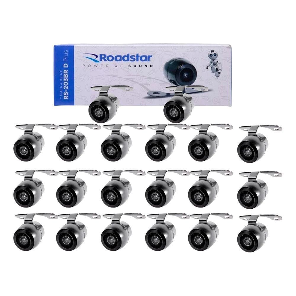 Kit 20 Câmeras De Ré Roadstar Dinâmica Tipo Borboleta - RS203BR