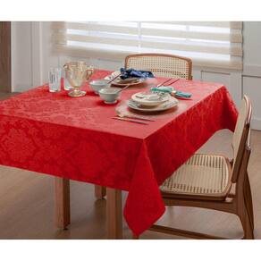 Toalha De Mesa 4 Lugares Cor Vermelho Jacquard 1,50M Natal