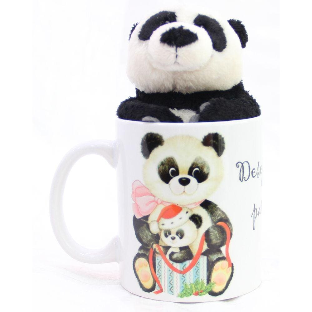 Caneca com Ursinho Urso Pelúcia Panda - Natal Casa do Urso