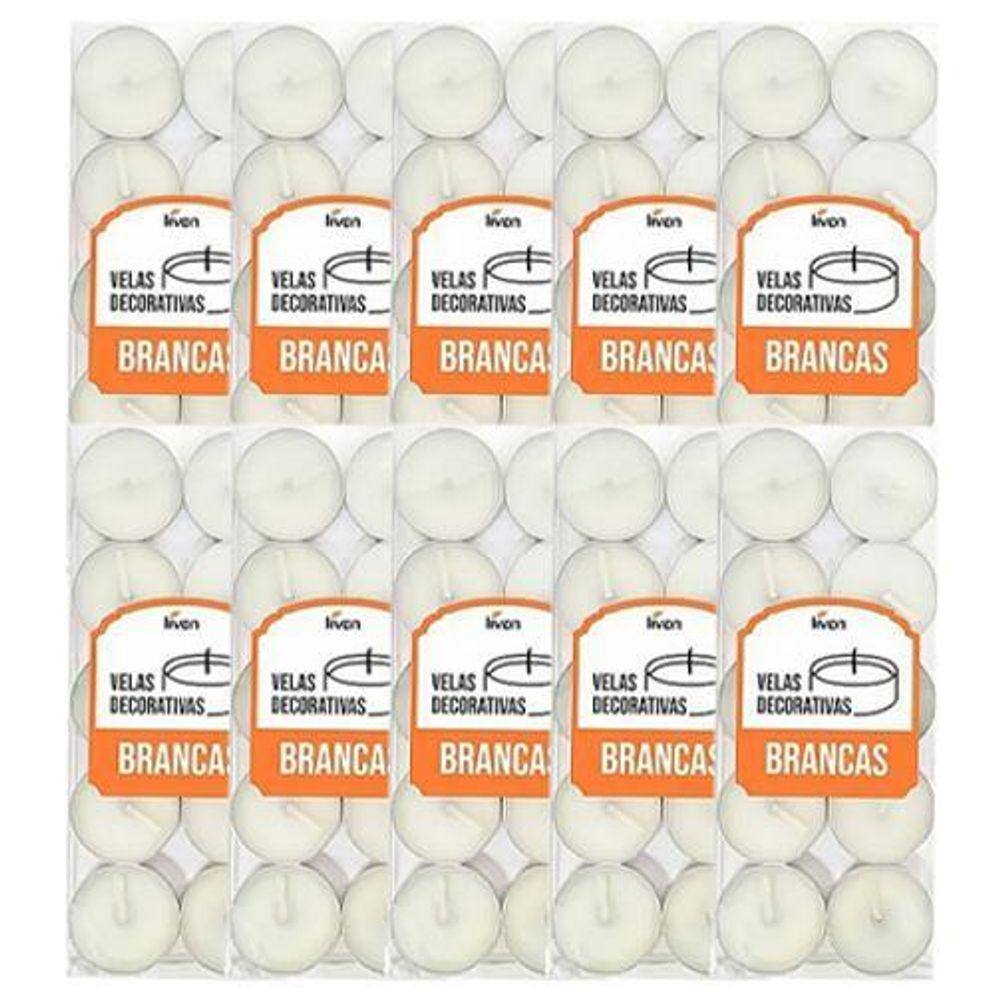 Velas Flutuantes Brancas 100 Unidades 3,5x1cm