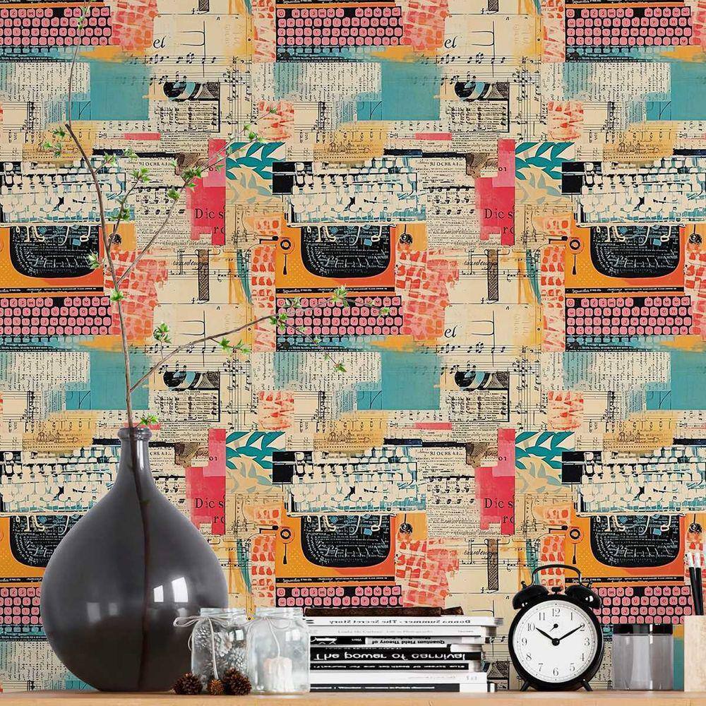 Papel de Parede Auto Colante Lambe lambe rosê efeito retrô decorado Lavavel Quarto sala 18m