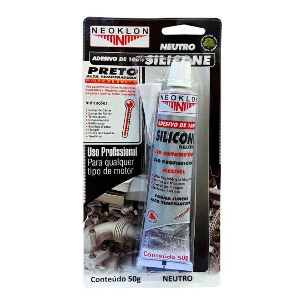 Adesivo Silicone Alta Temp. Preto 50g - Neoklon