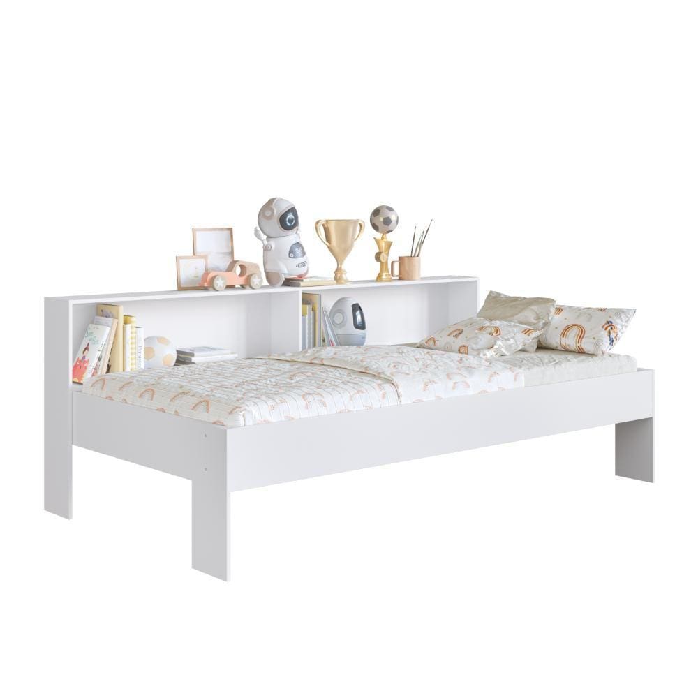 Cama Solteiro com Prateleira Art In Móveis San Diego Branco