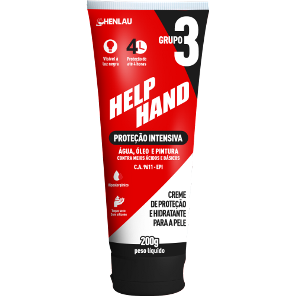 Creme Protetor Para as Mãos Help Hand Hidratante Henlau