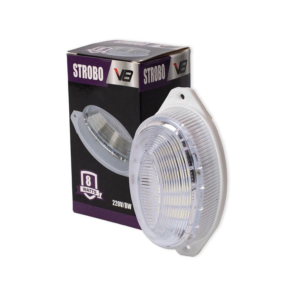 Strobo Oval 8W Branco Frio Brilhante