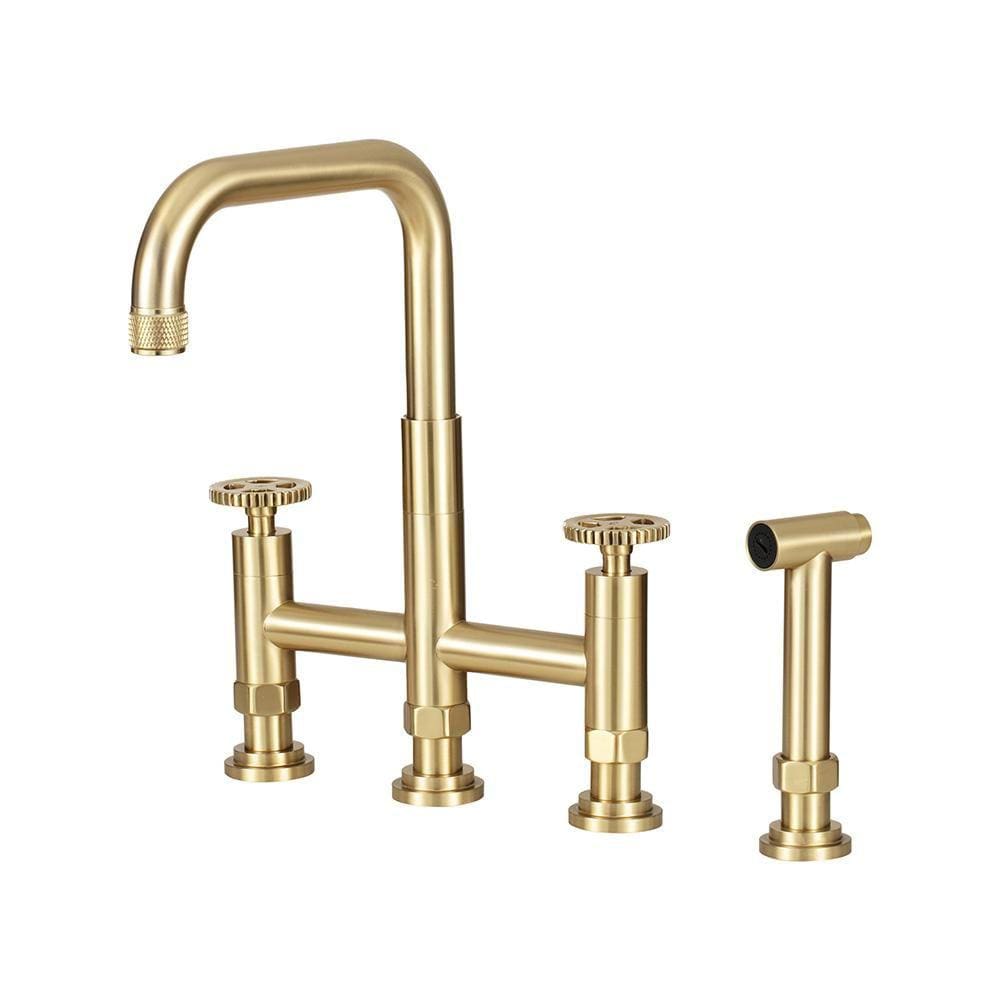 Torneira Para Cozinha Gourmet Misturador Extensível Duplo Comando Aço Inox 304 Jutaí Pingoo.casa - Dourado